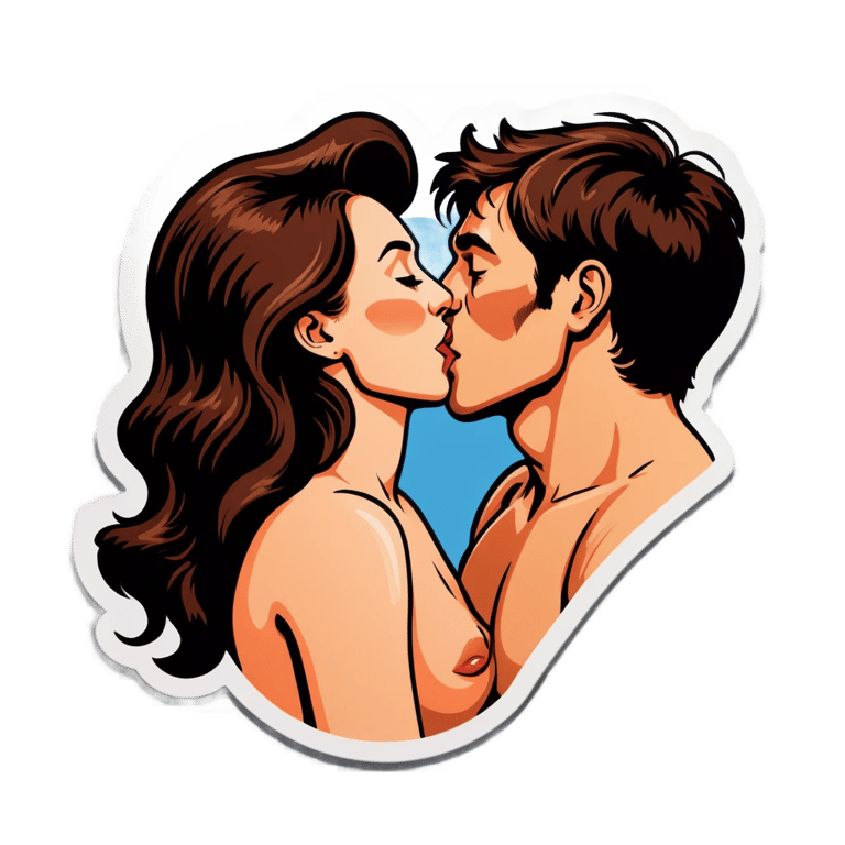 genmoji: nude woman kissing ejaculating penis