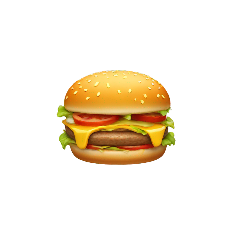 genmoji: A hamburger with a drooling face