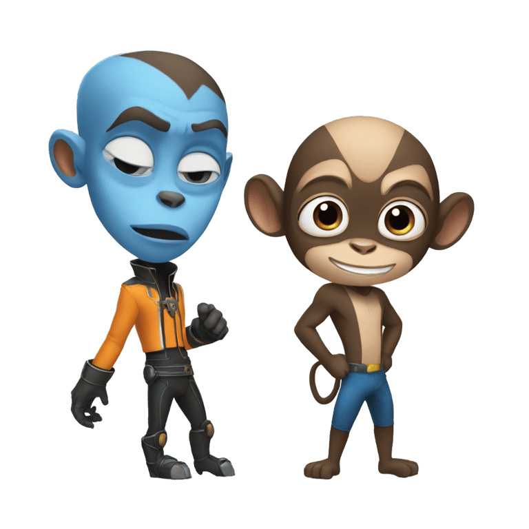 genmoji: Monkey and megamind