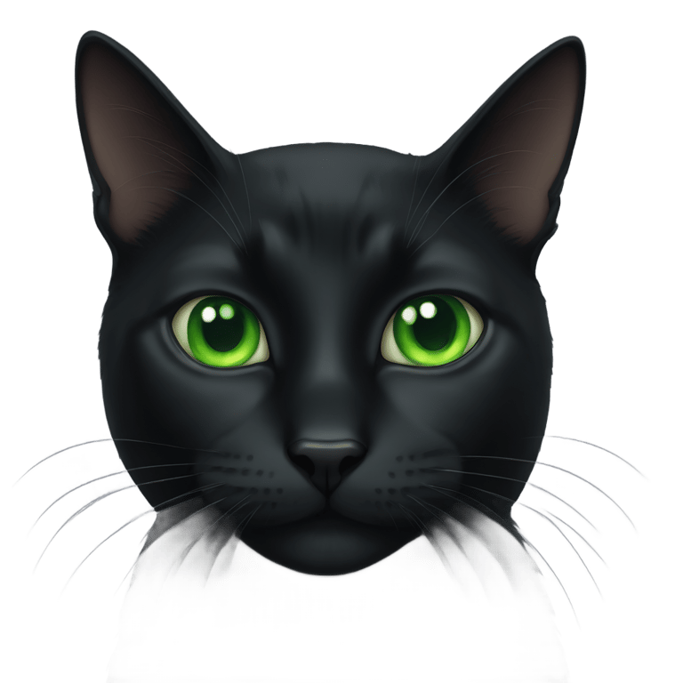 genmoji: Black cat with green eyes