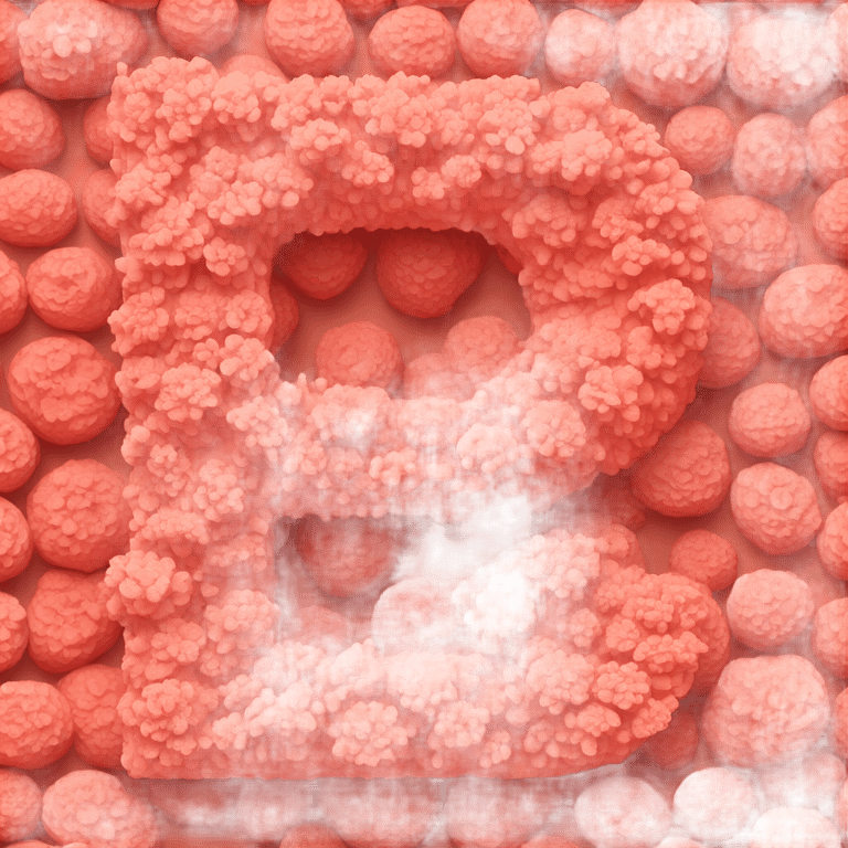 genmoji: Letter c made out of coral paint