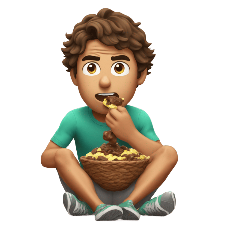 genmoji: Rafael Nadal eating poop