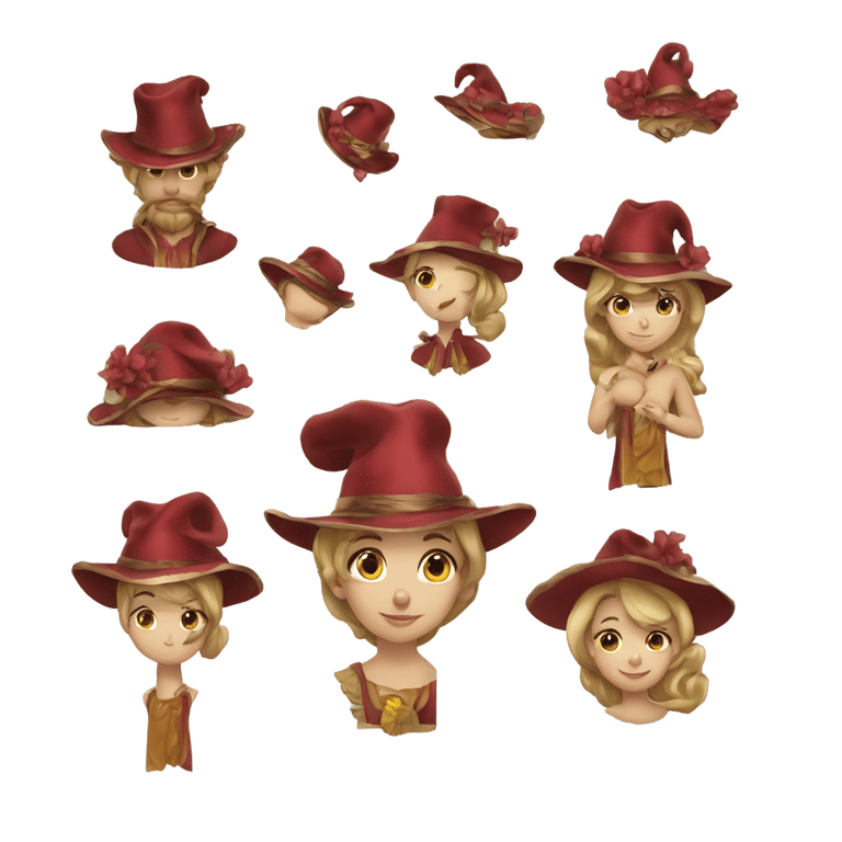 genmoji: um chapéu de mago, uma varinha e uma senhora