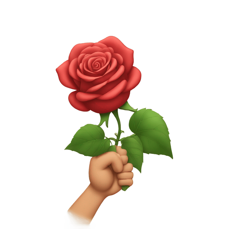 genmoji: Flexing rose holding a heart