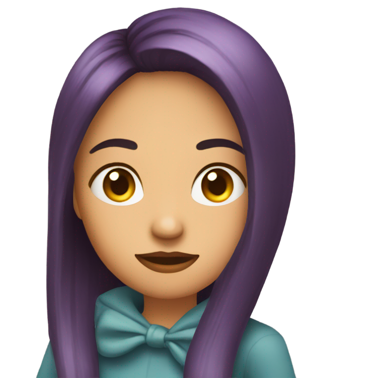genmoji: make a girl give someone the side eye. as in they are turned sideways looking to the side