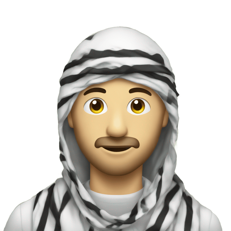 絵文字：Man wearing keffiyeh with lots of money