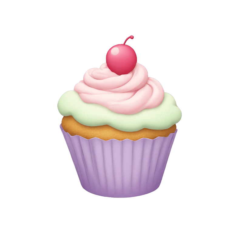 genmoji: A cupcake in pastel colors