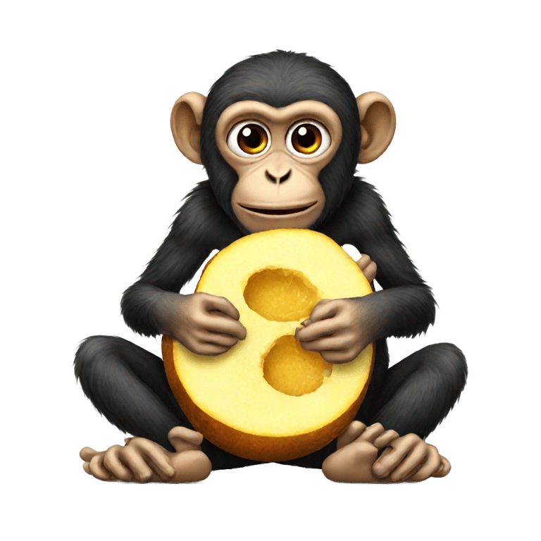 genmoji: Monkey eating a butt