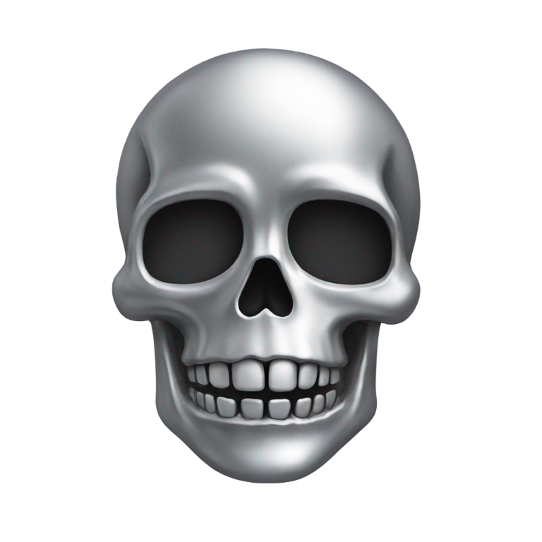genmoji: A skeleton which is made from Metal, Silver, and aluminum.