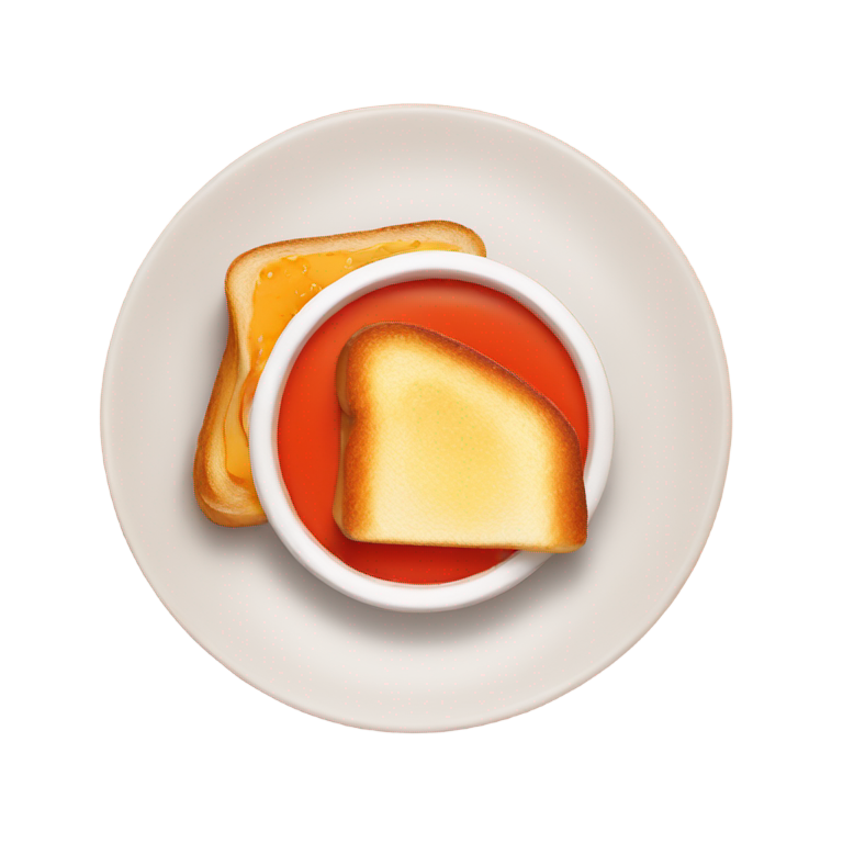 genmoji: tomato soup and grilled cheese