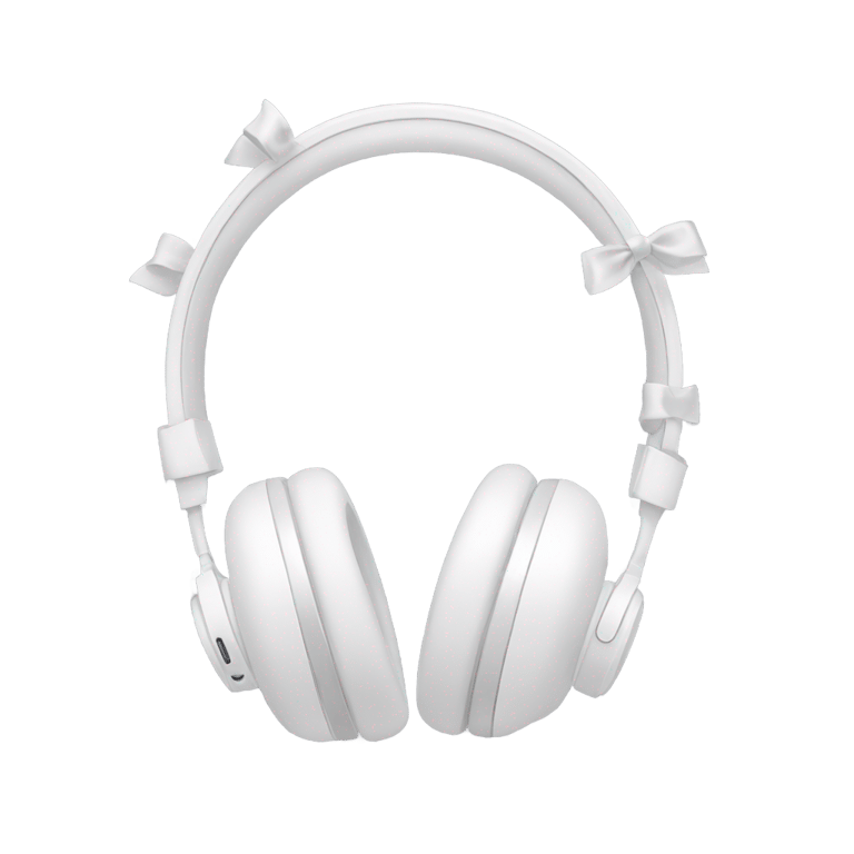 genmoji: cutecore white headphones no head with bows