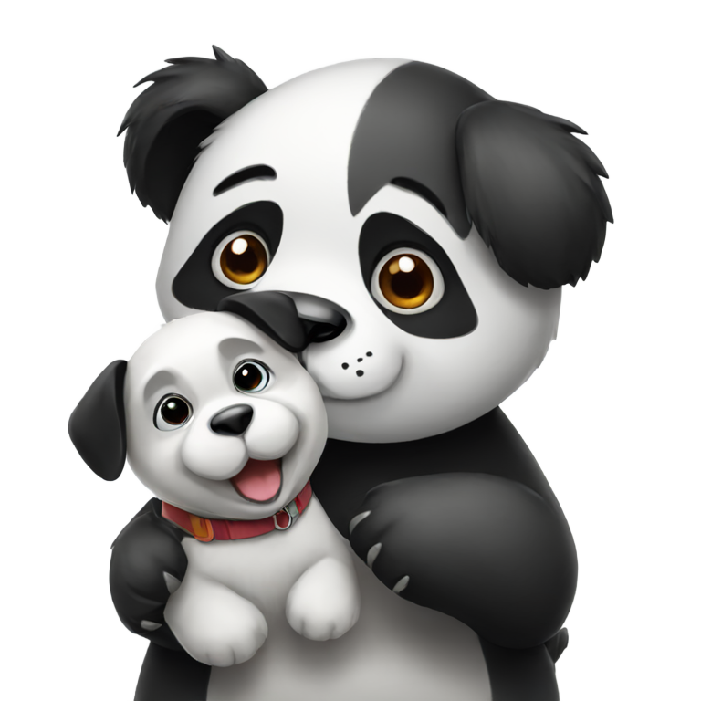 genmoji: Panda with a dog
