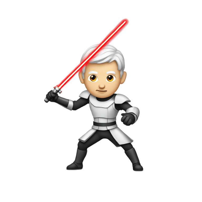 genmoji: tim cook with red lightsaber