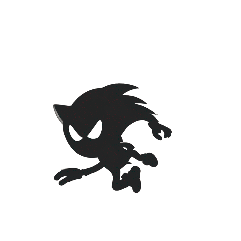 絵文字：Shadow from sonic running on a building