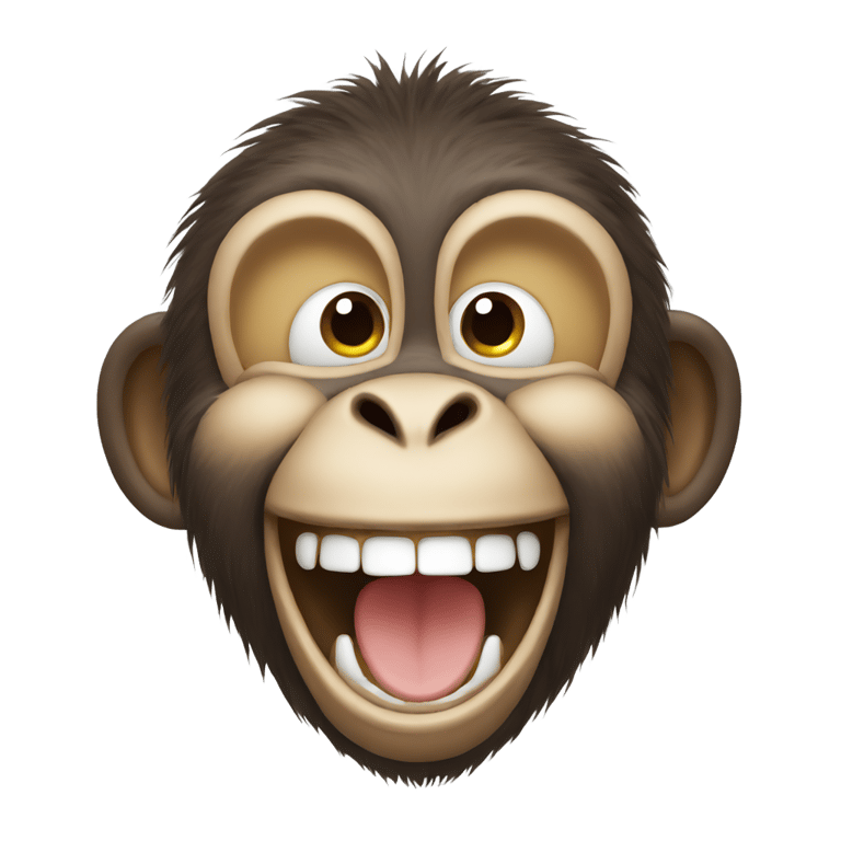 genmoji: A monkey laughing