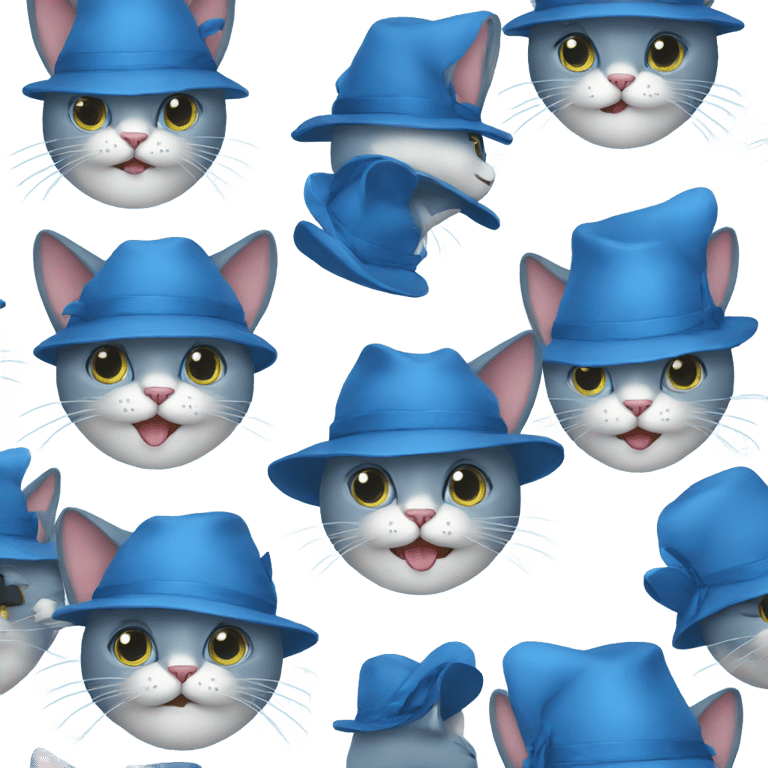 genmoji: a blue cat with a hat