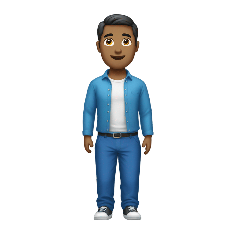 genmoji: man in blue skirt