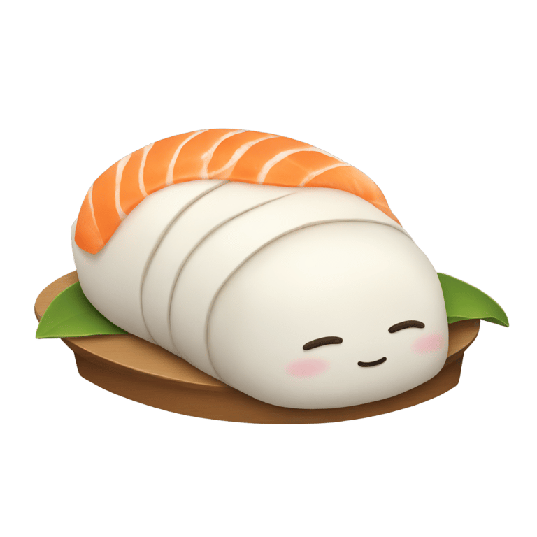 genmoji : Sushi sleeping with big belly