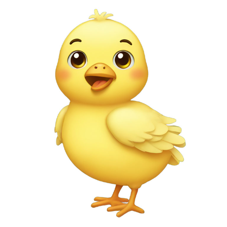 genmoji: A cute chick with sad face