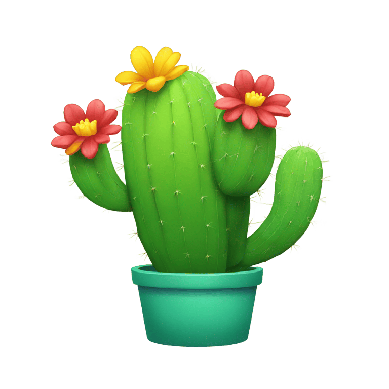 genmoji: a rainbow cactus