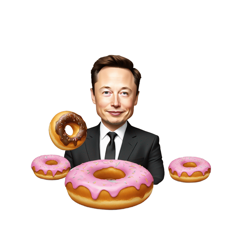 genmoji: Elon musk with donut