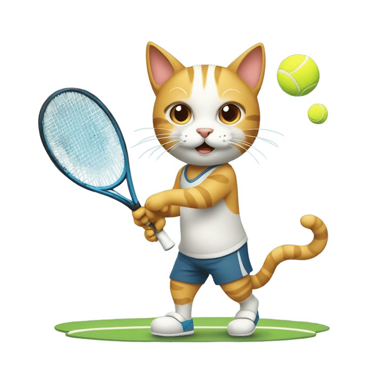 genmoji : Chat jouant au tennis