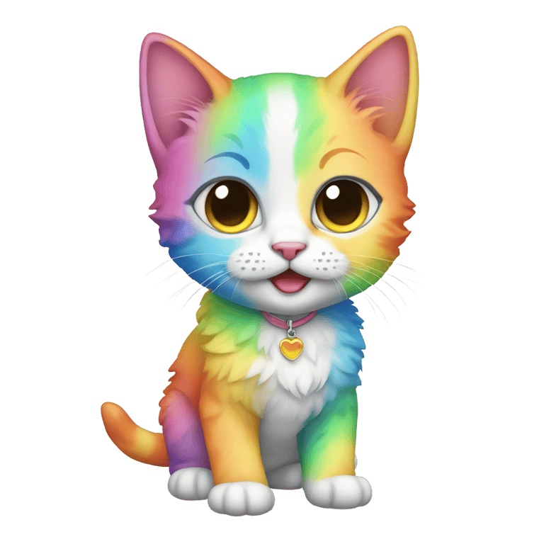 genmoji: A rainbow kitten full look