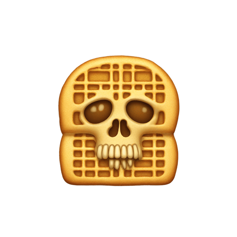 genmoji: skull with waffle