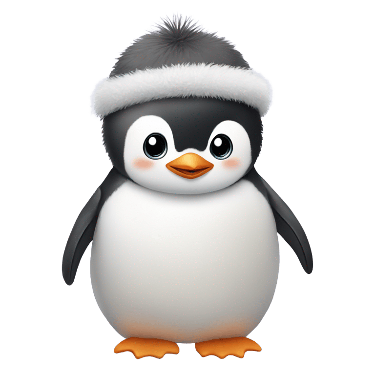 genmoji: A baby penguin with a fuzzy hat