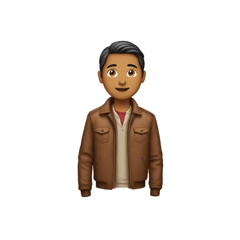 genmoji: indian in brown jacket