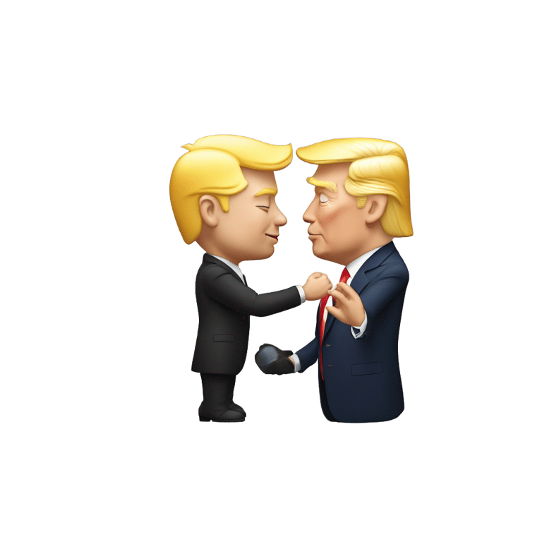 genmoji: Elon Musk kissing Donald Trump, 4k, perfect quality