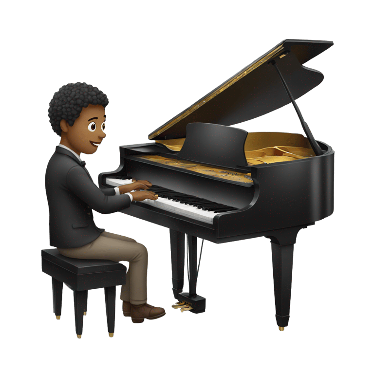 genmoji: Piano tecaher playing piano