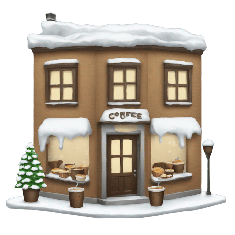 genmoji: Winter coffee shop