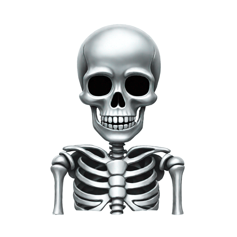 genmoji: Skeleton made out of chrome