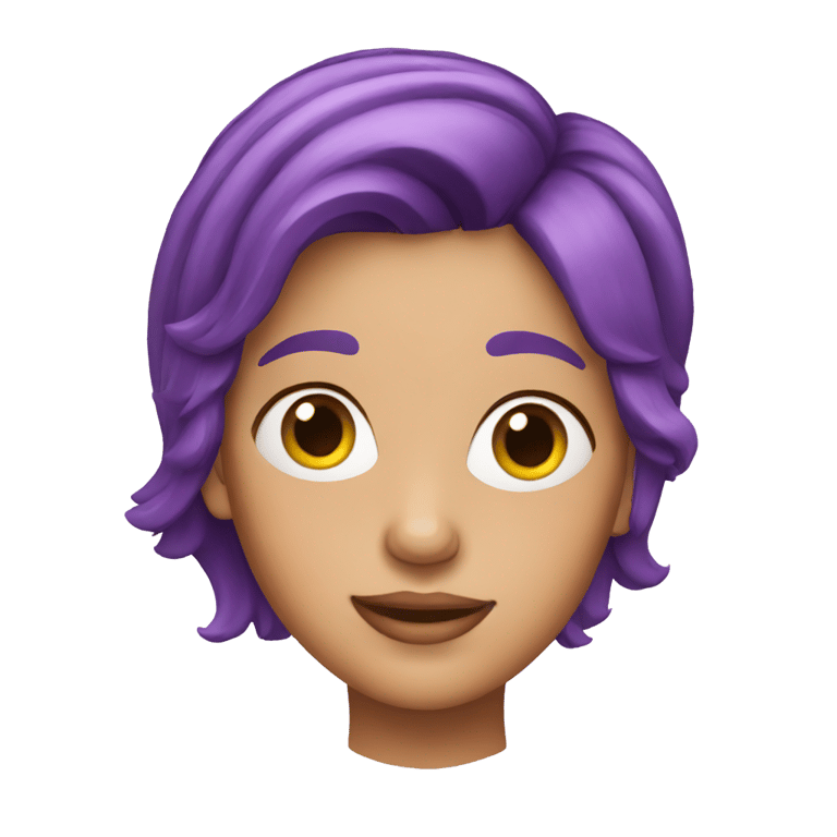 genmoji: Woman with purple hair