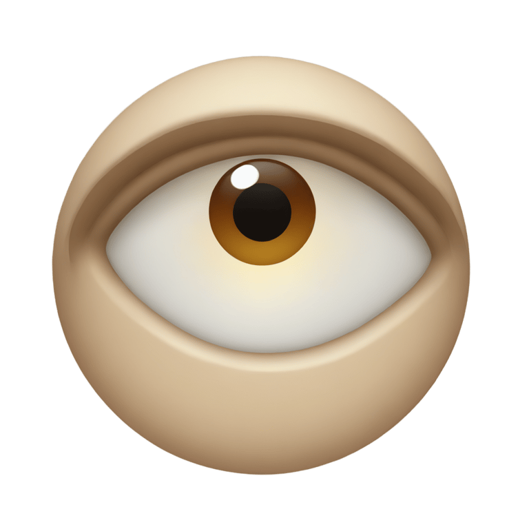 genmoji: Round white and brown eye