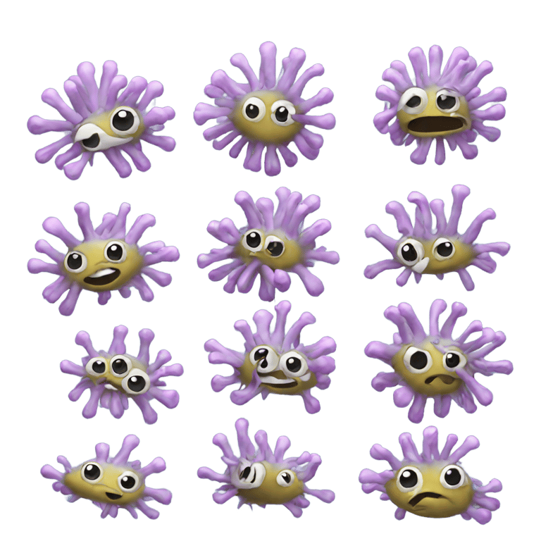 genmoji: Sea anenomies rocking MP3s