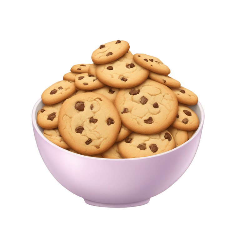 genmoji: large fancy pastel white bowl of cookies