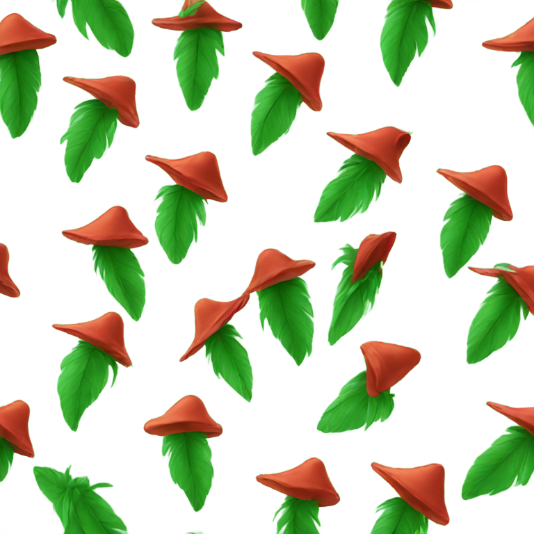 genmoji: fairy hat green with red feather