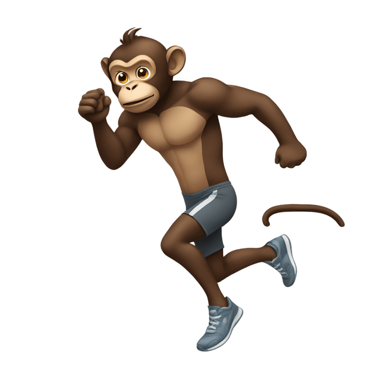 genmoji: A monkey running in gym clothes