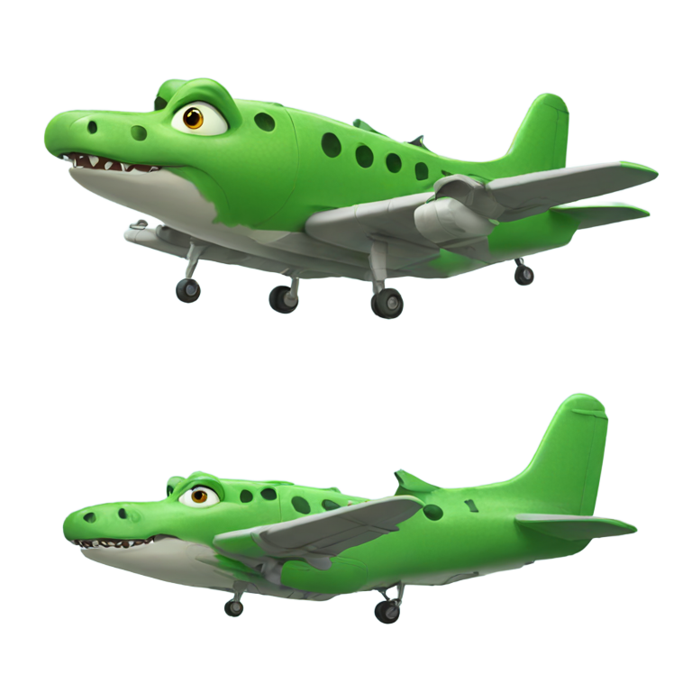 genmoji : Crocodile avion