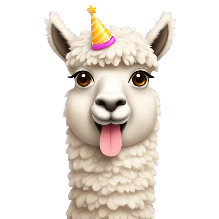 genmoji: An alpaca with a birthday cake
