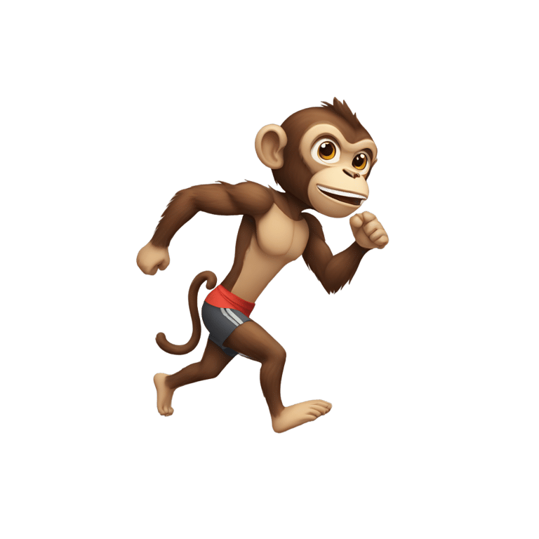 genmoji: A monkey running in gym clothes