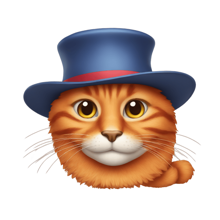 genmoji: a red cat with hat