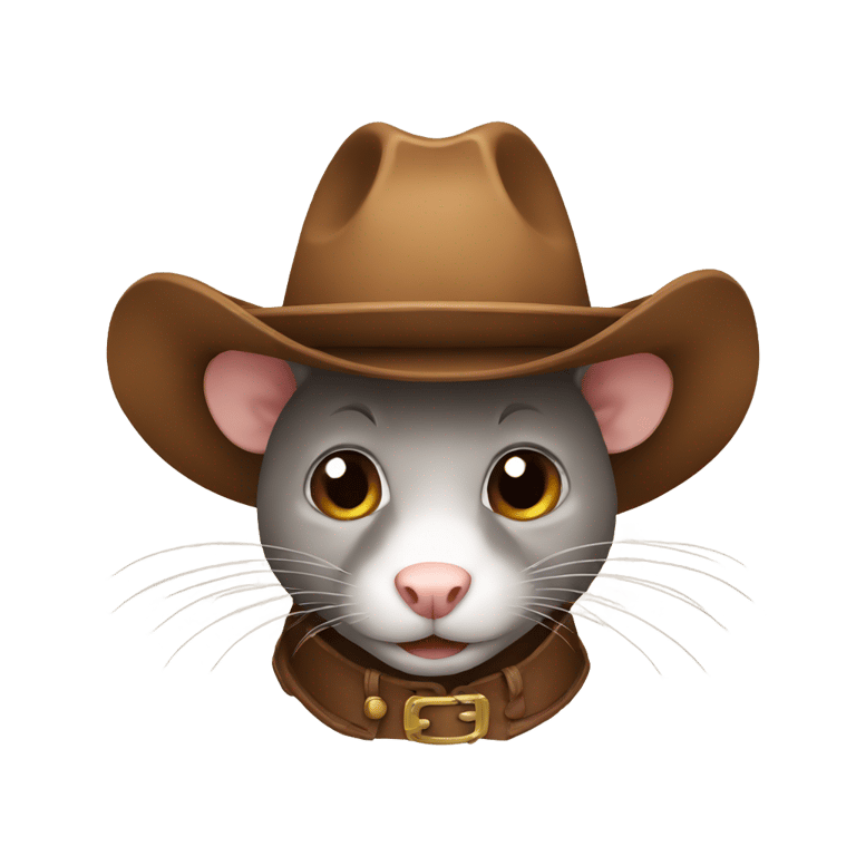 genmoji: a rat with a brown cowboy hat