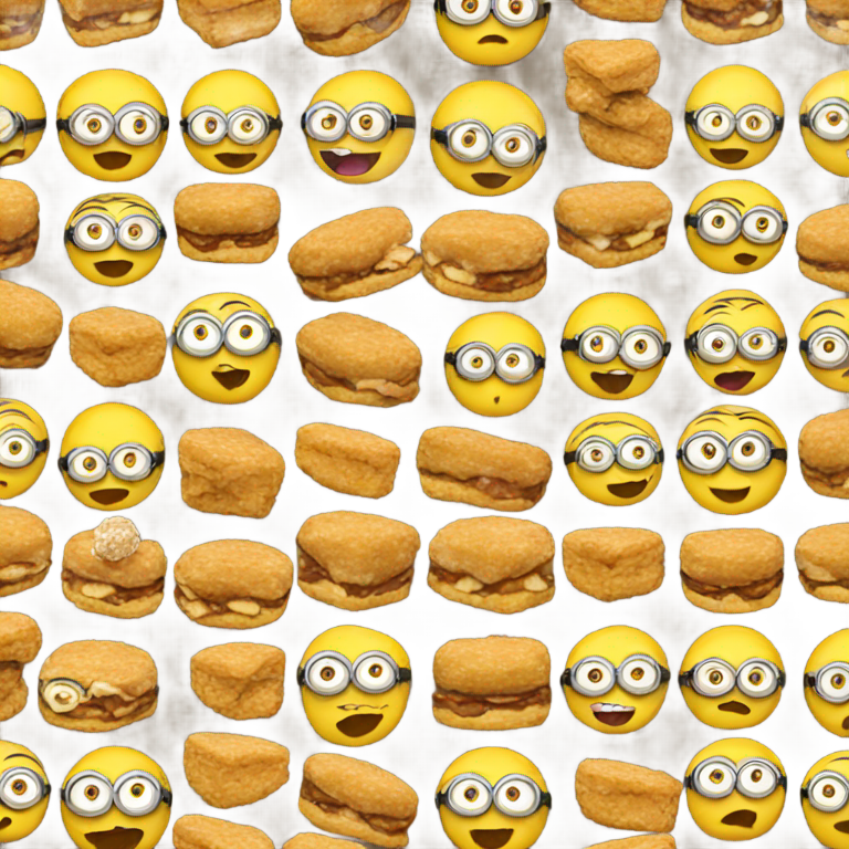 genmoji: Minions eating mcnuggets