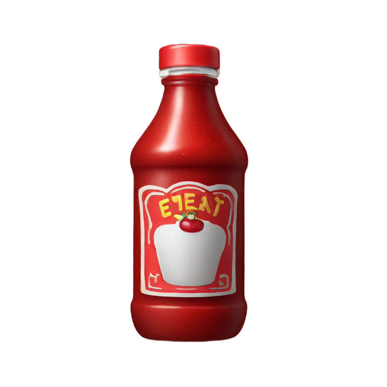 genmoji: an evil bottle of ketchup