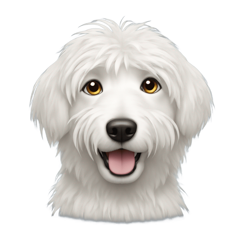 genmoji: shaggy white dog