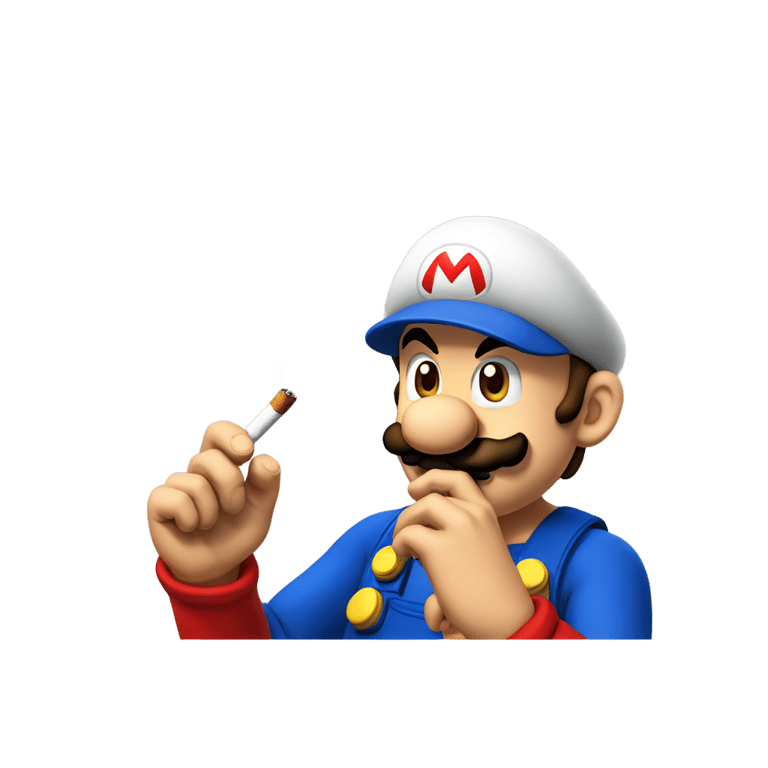 genmoji: mario smoking crack