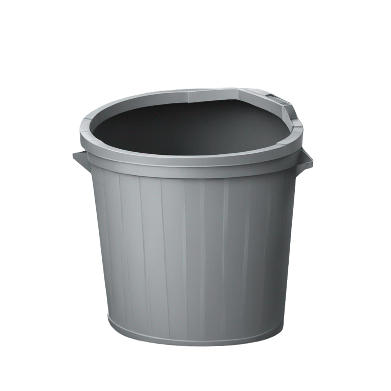 絵文字：A city garbage can open in profile. No lid